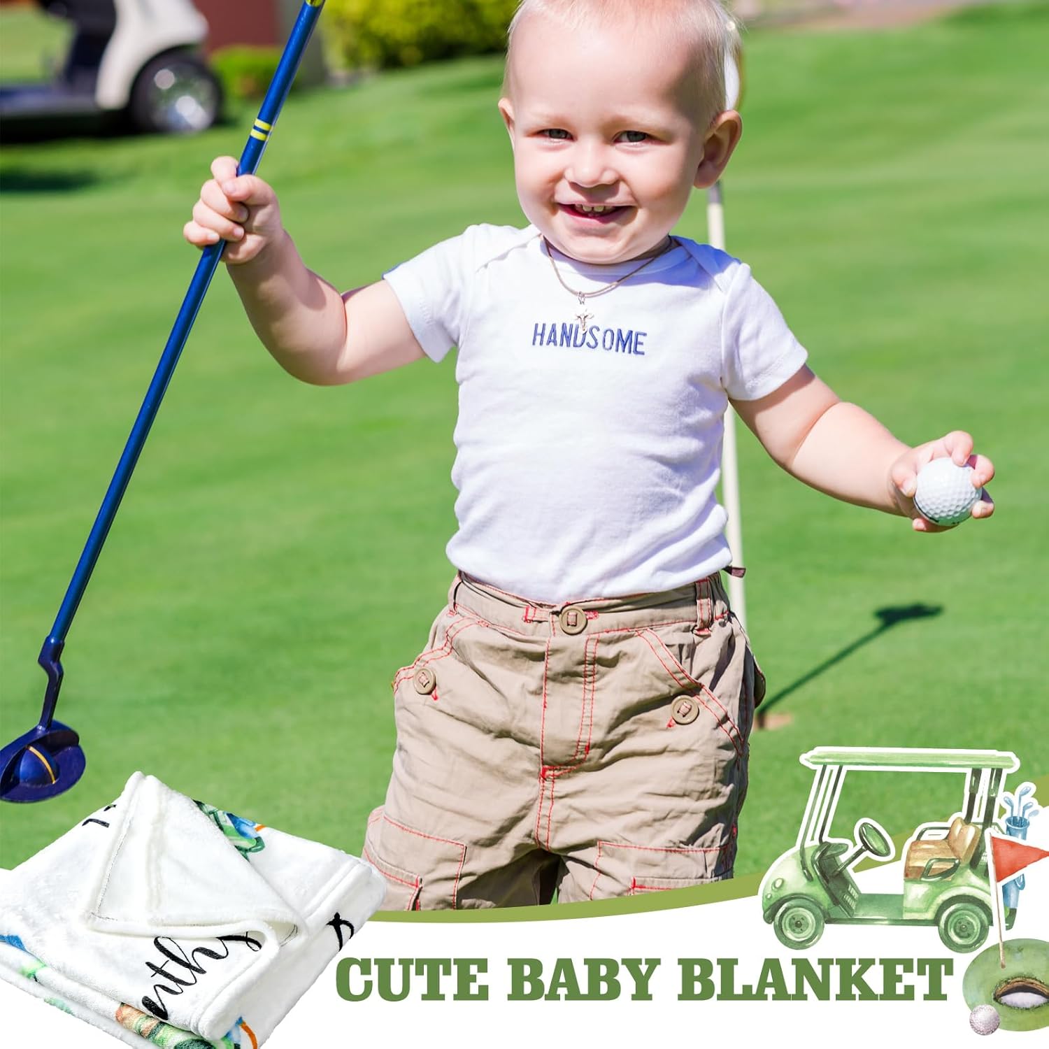 Mindsoft Golf Print Monthly Milestone Blanket