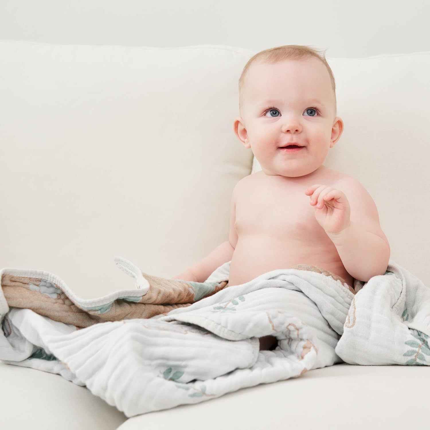 HardNok Ultra Soft Muslin Baby Blanket - Forest Elephant Design