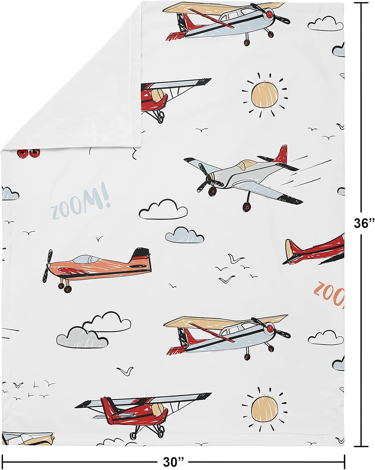 Sweet Jojo Designs Vintage Airplane Swaddle Blanket