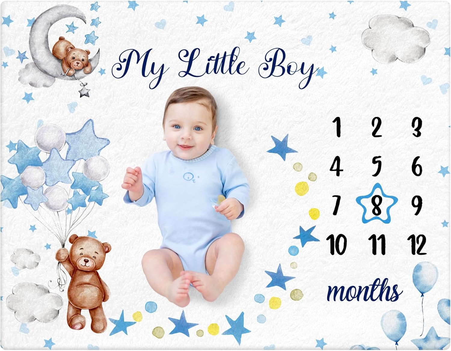 Mindsoft Baby Milestone Blanket with Star Frame