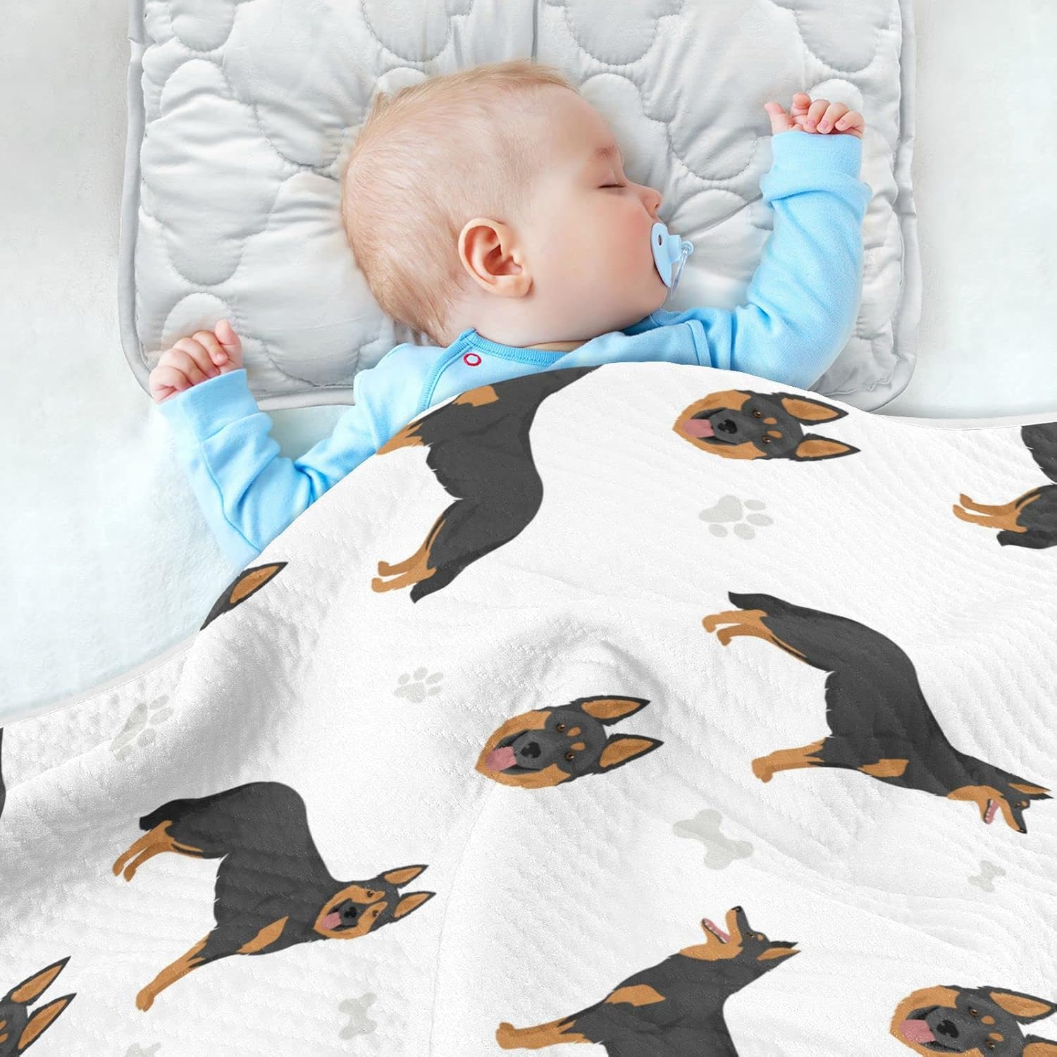 Soft Bohemian Shepherd Dog Swaddle Blanket for Babies