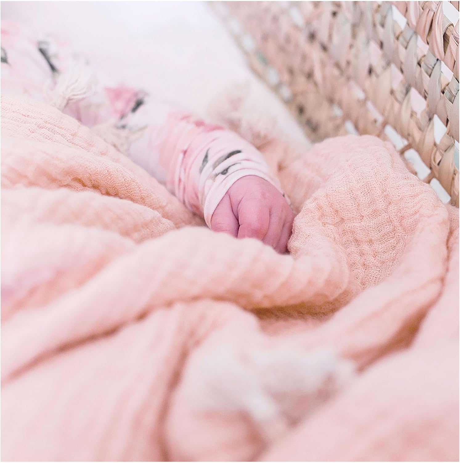 Crane Baby 6-Layer Muslin Swaddle Blanket Desert Rose 30x40 Inches