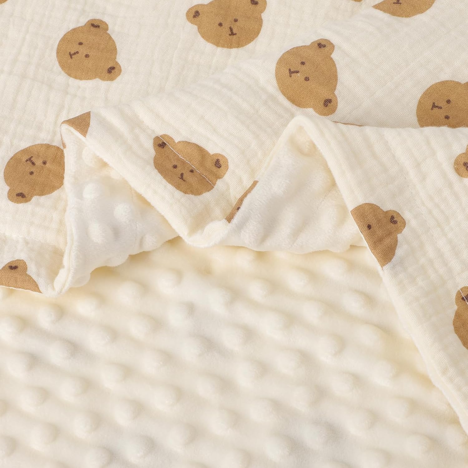 Knirose Fluffy-Backed Swaddle Blanket for Newborn Baby
