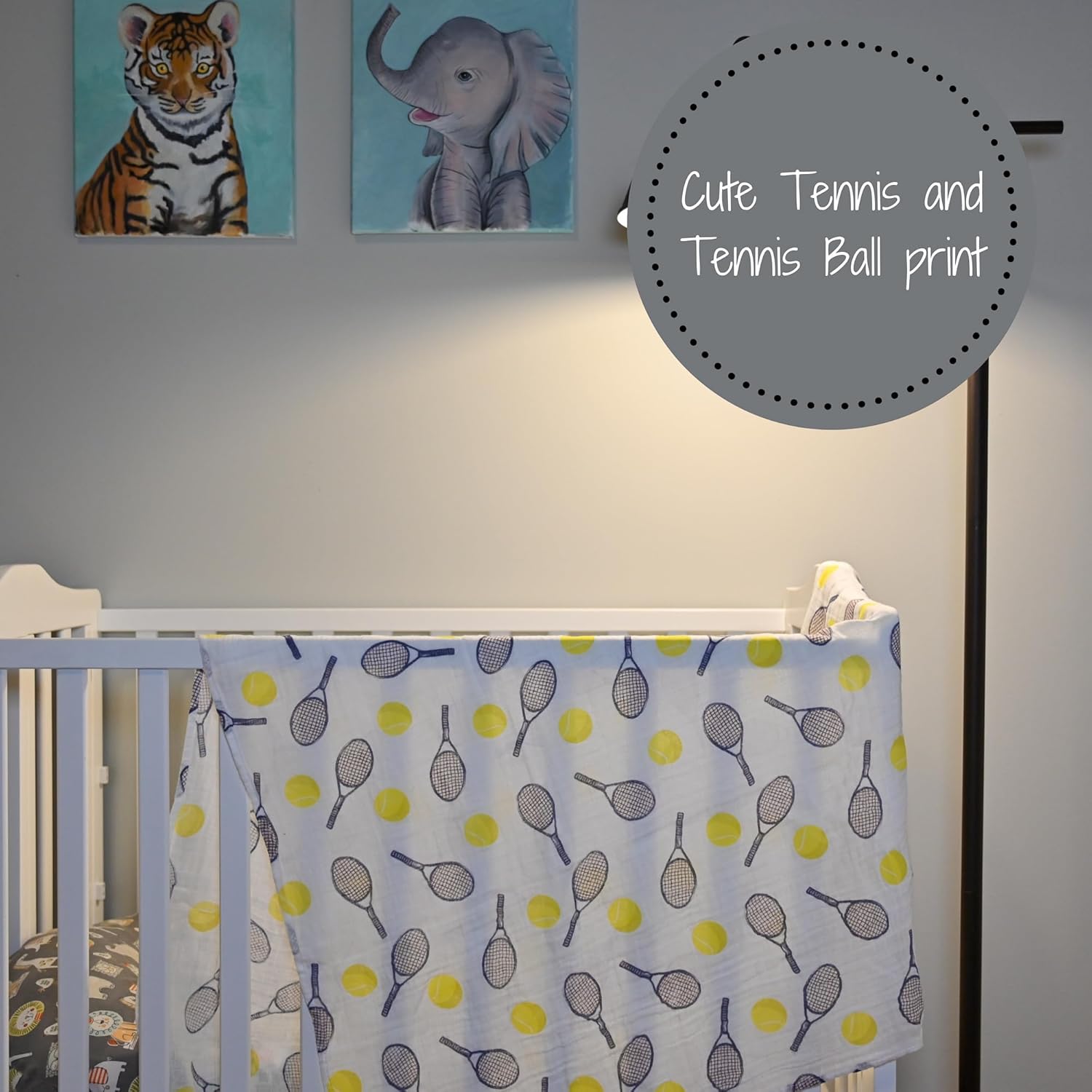 LollyBanks Tennis Print Swaddle Blanket