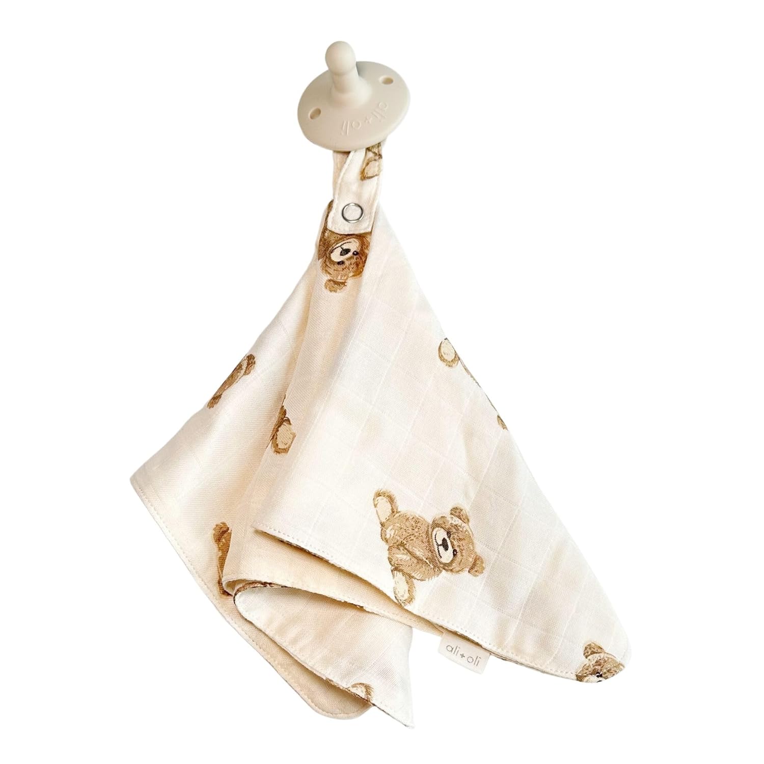 AliOli Security Blanket - 15x15 Teddy Bear Pacifier Holder