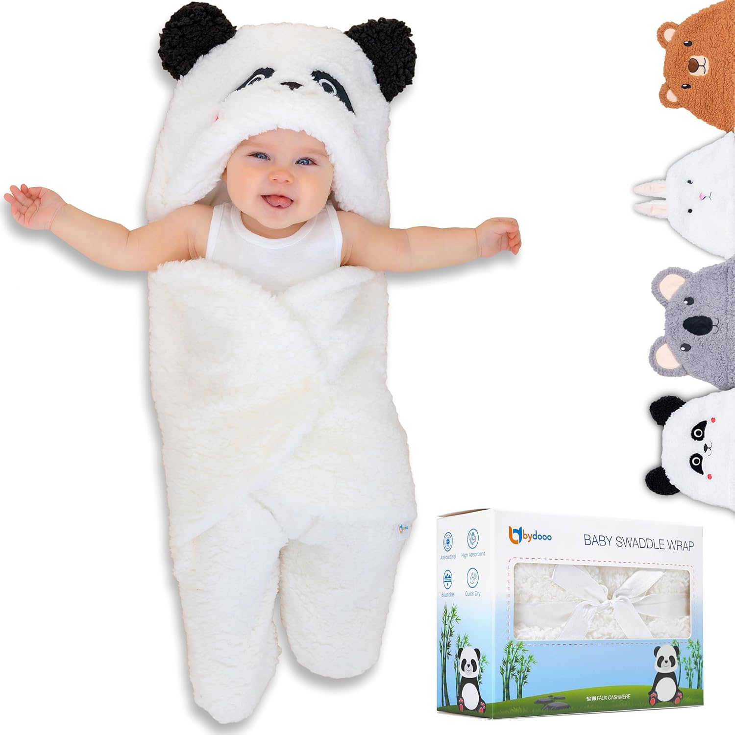 Newborn Panda Swaddle Blanket 0-6 Months Gender Neutral