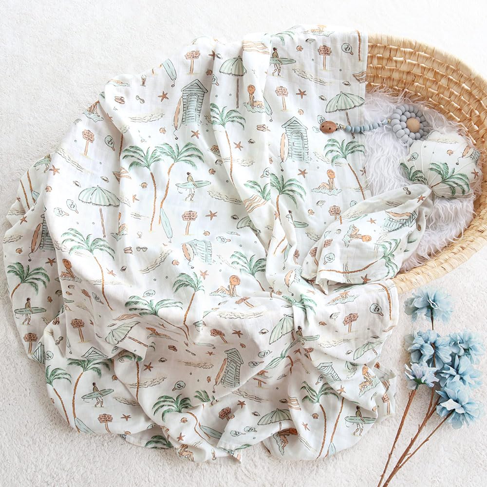 LifeTree Muslin Swaddle Blankets for Boys Girls