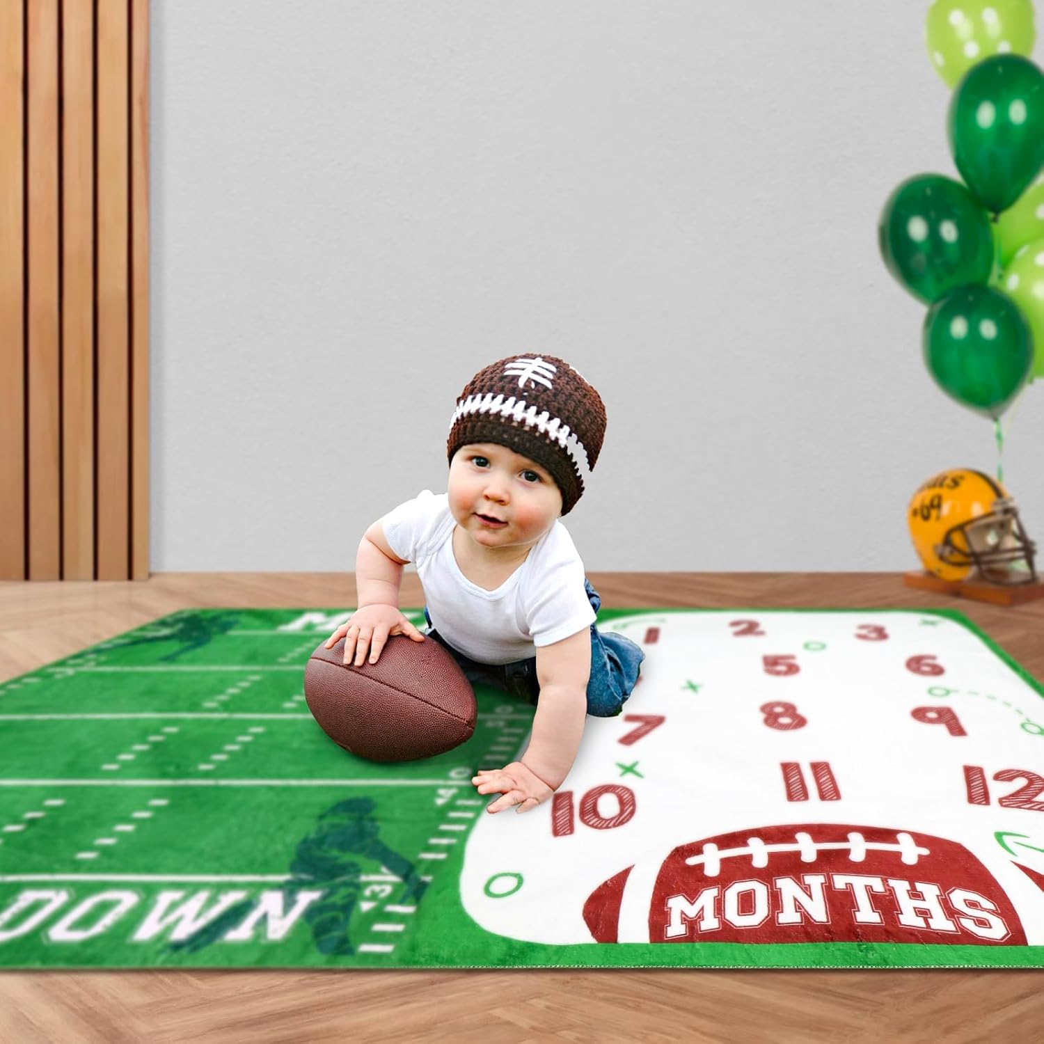 Gicoherero Football Baby Monthly Milestone Blanket