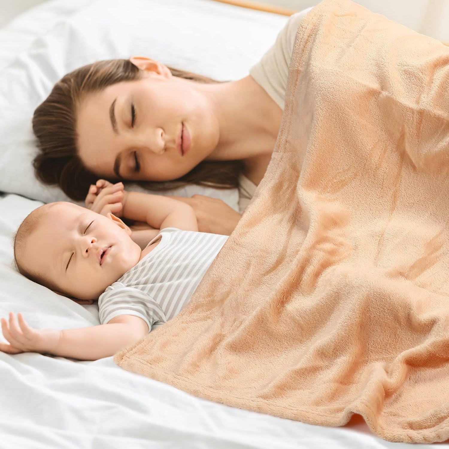 8 Pcs Fuzzy Plush Baby Blankets for Crib and Stroller