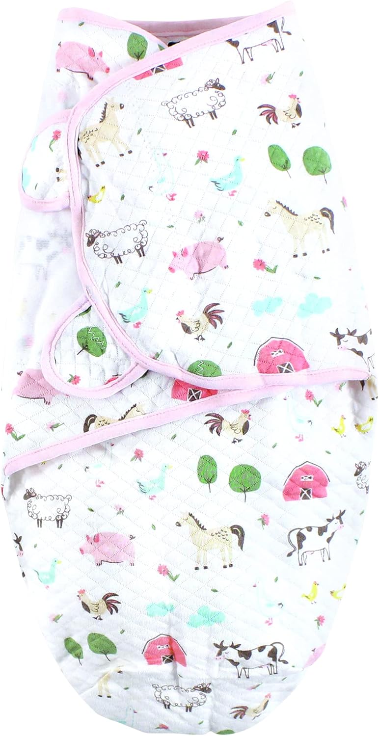 Hudson Baby Unisex Swaddle Wrap 3pk Farm Animals