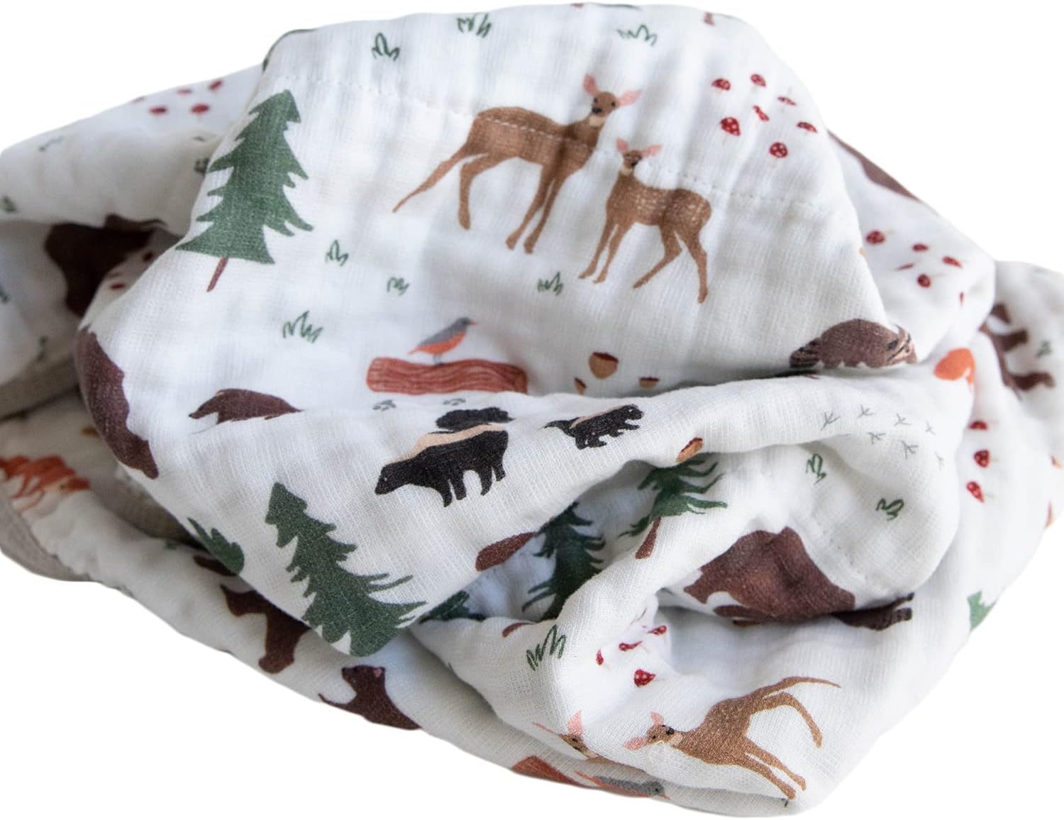 RED ROVR Organic Muslin Baby Blanket - Bear Buddies 30x40