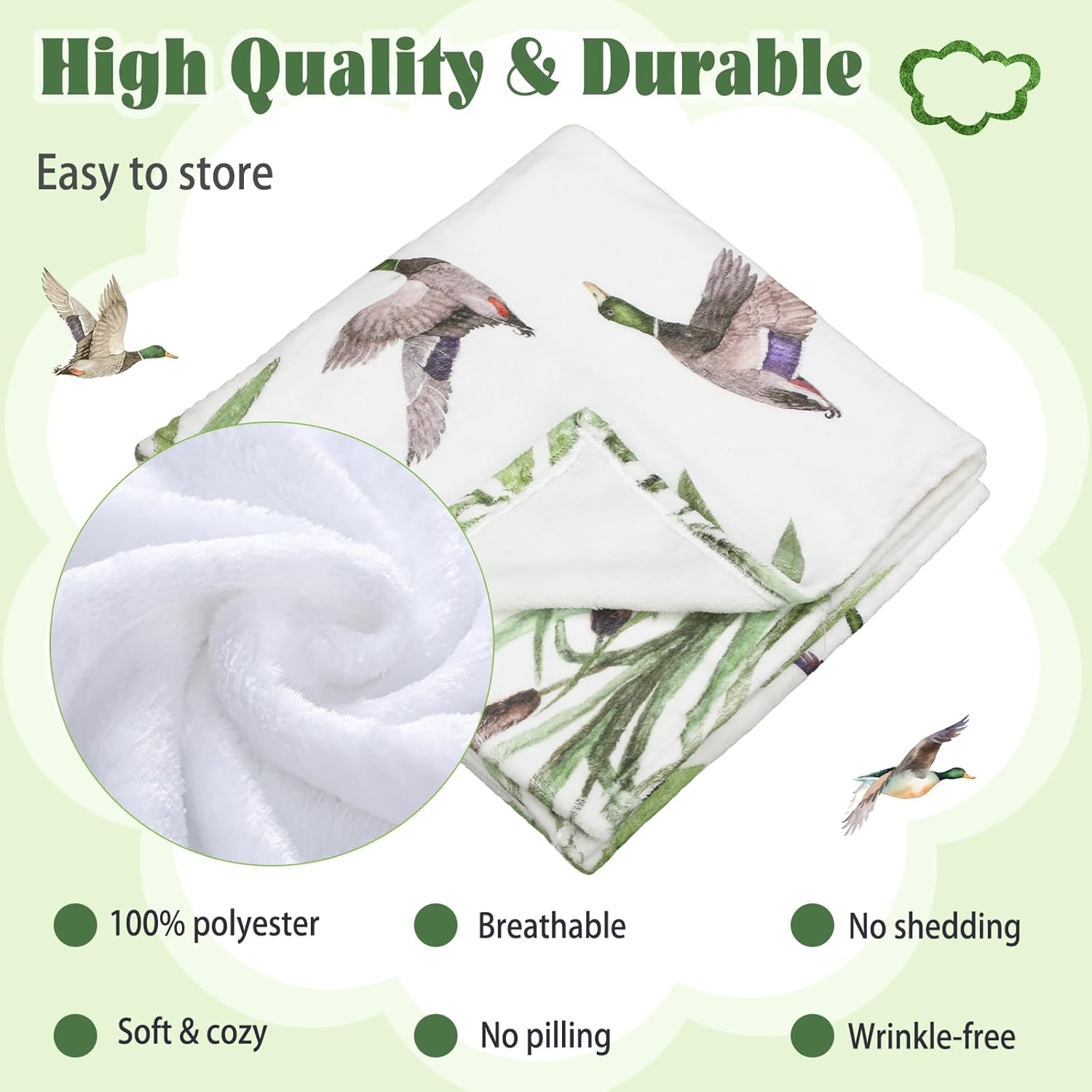 Preboun Mallard Duck Growth Chart Blanket 40x60