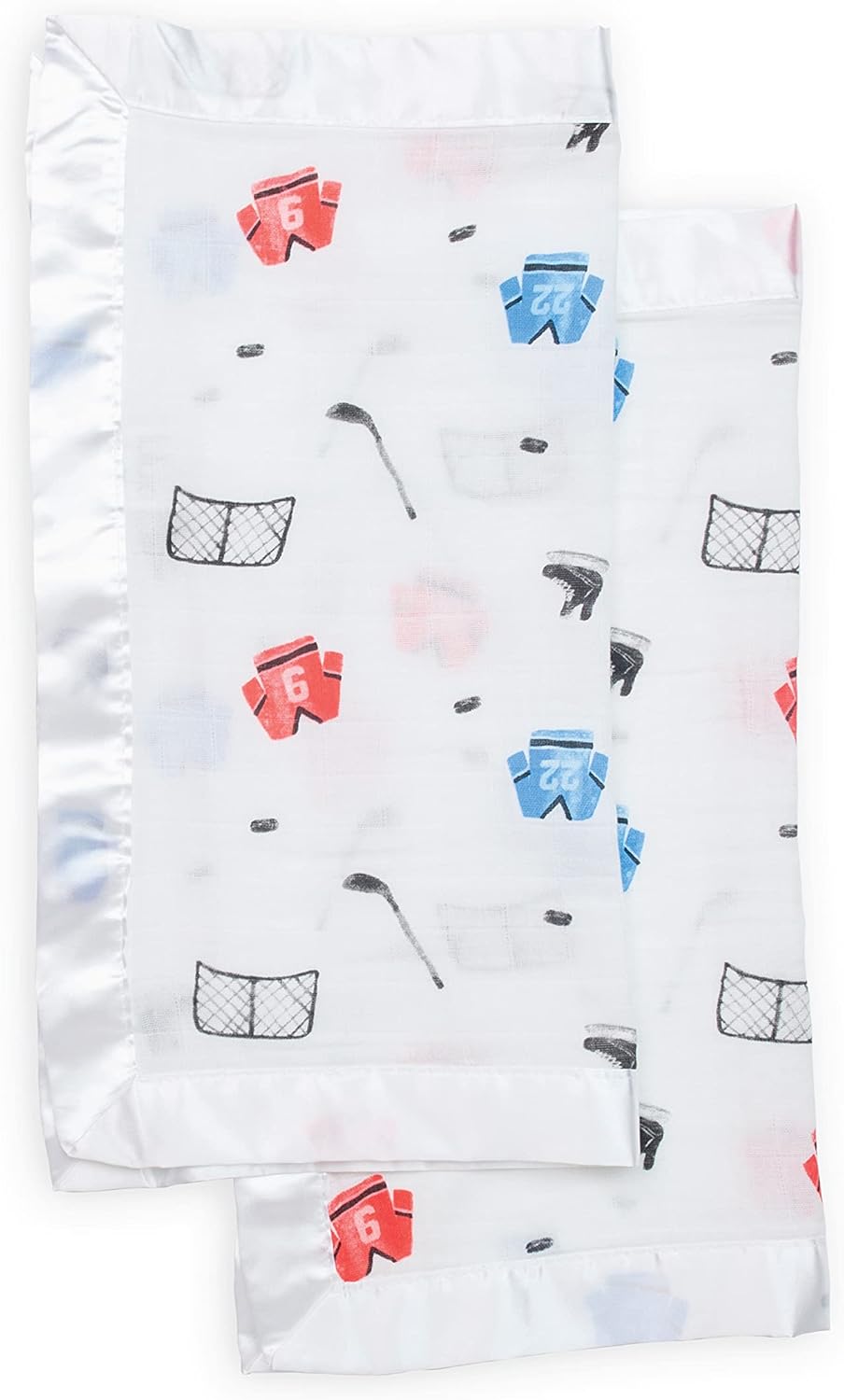 Lulujo Baby Security Lovey Blanket - 16x16in Soft Cotton Muslin with Satin Trim