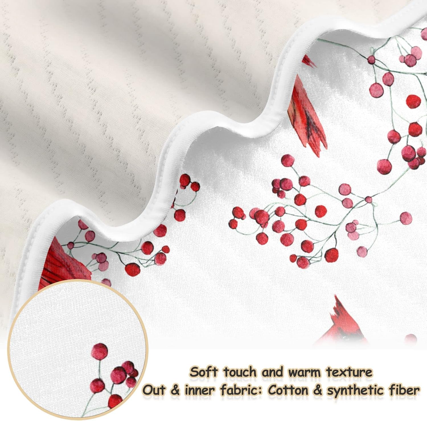 Ollabaky 30x40 Cute Red Birds Baby Blanket