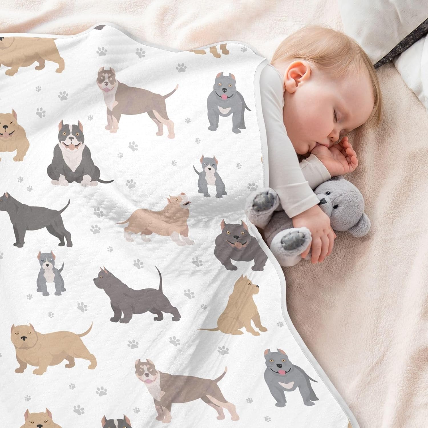 American Bully Cotton Swaddle Blanket for Babies - 30x40 Inches
