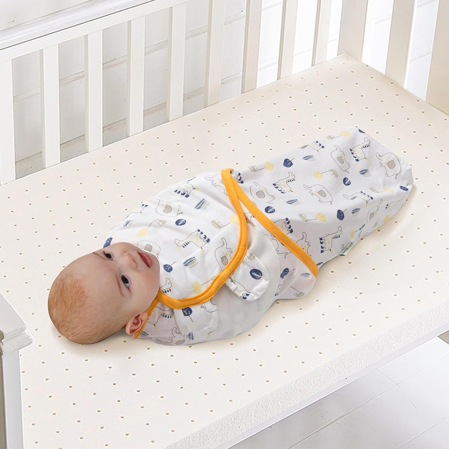 LITTLE TOTS Baby Swaddle Blanket 2 Pack 0-3 Months 1