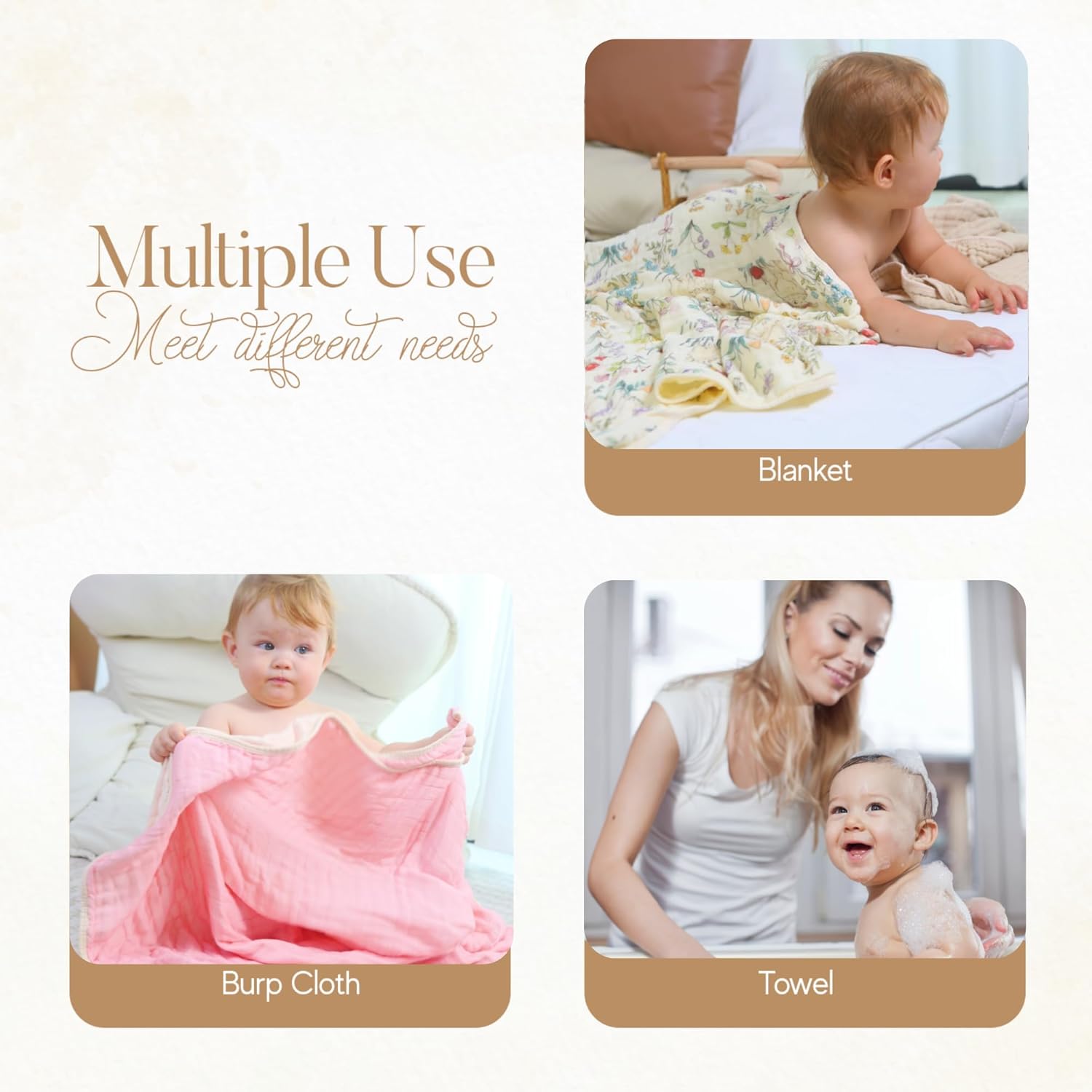 HardNok Muslin Baby Blanket 2-Pack - Ultra-Plush Swaddle Nursery Blanket