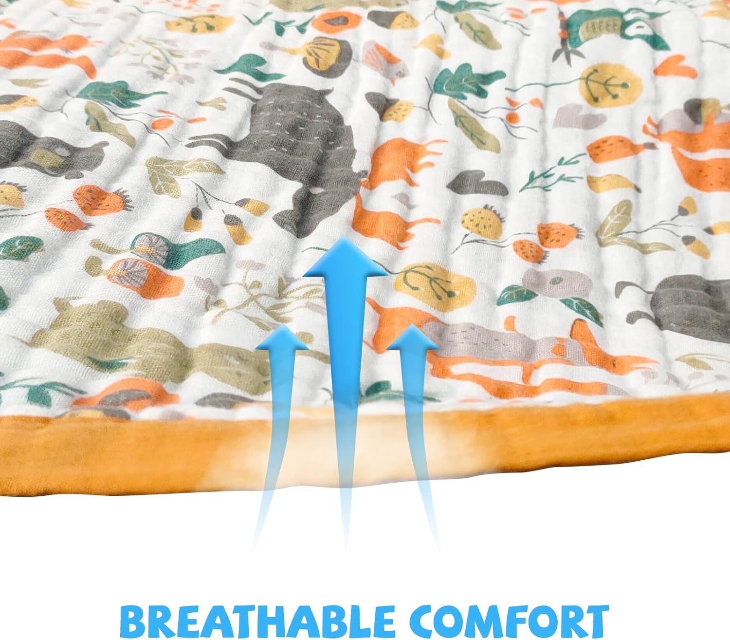 Forest Animals Toddler Blanket - 6 Layers Breathable Muslin Cotton Baby Quilt
