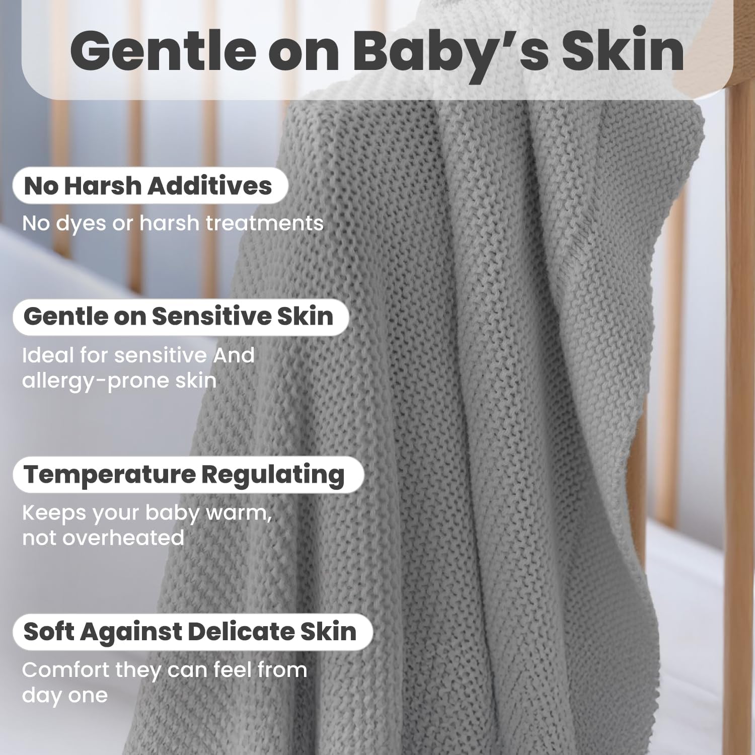 Little Dedi Organic Cotton Knitted Blanket - 30x40 Harbor Mist