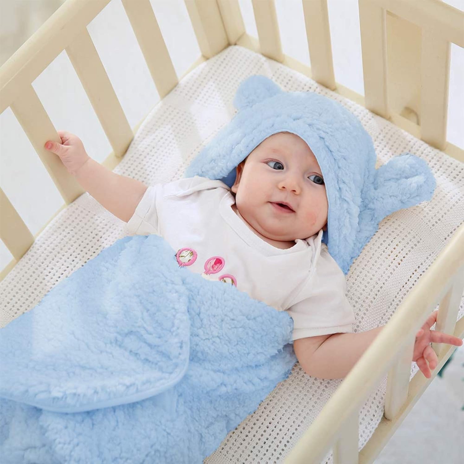 XMWEALTHY Cute Baby Swaddle Blanket with Hood