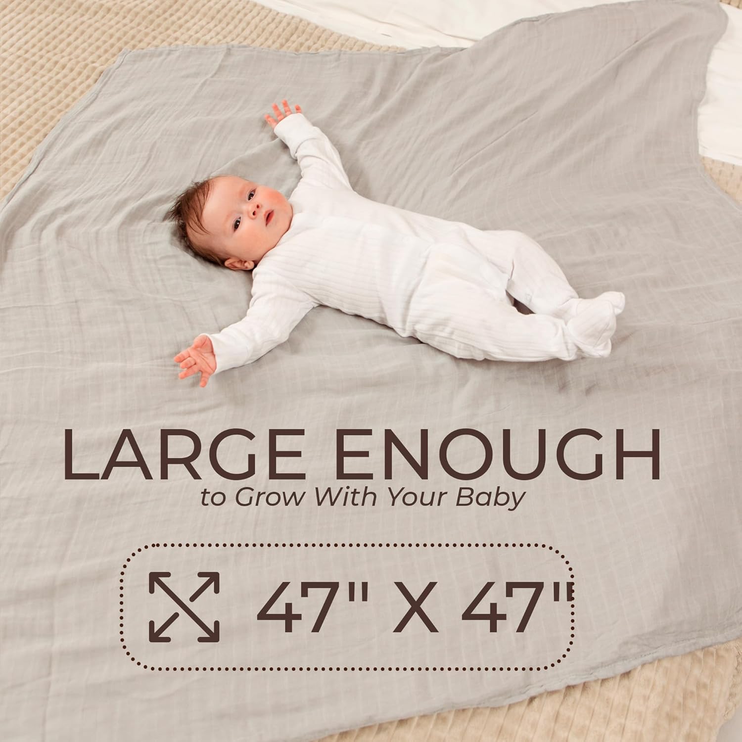 CozyBubs Muslin Swaddle Blankets 4-Pack