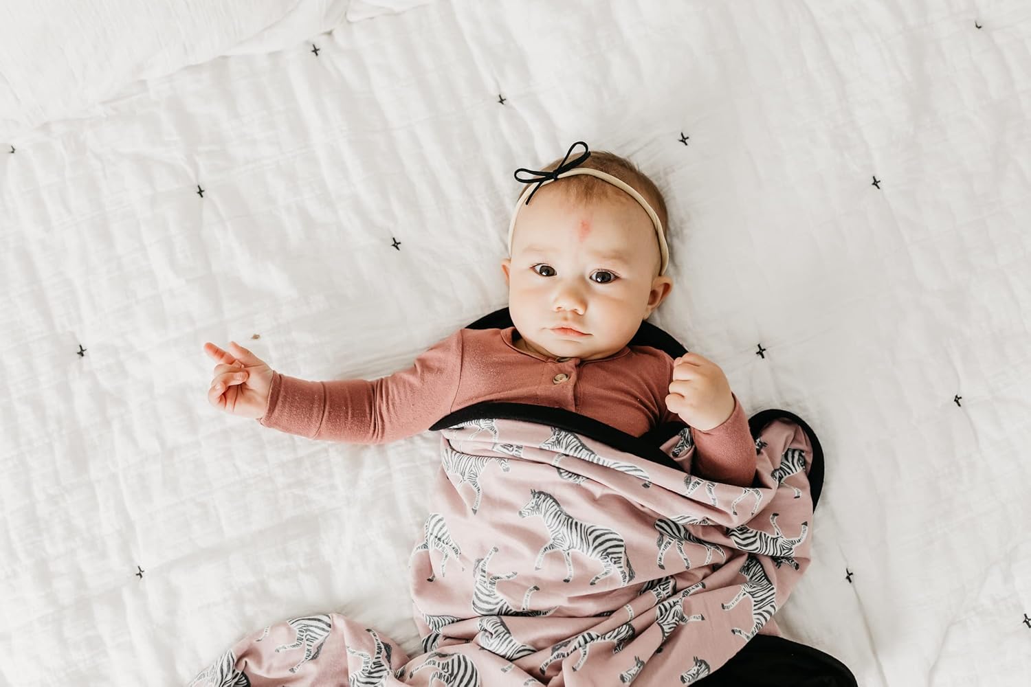 Copper Pearl Zella Three-Layer Baby Blanket - 46x46 Soft Breathable