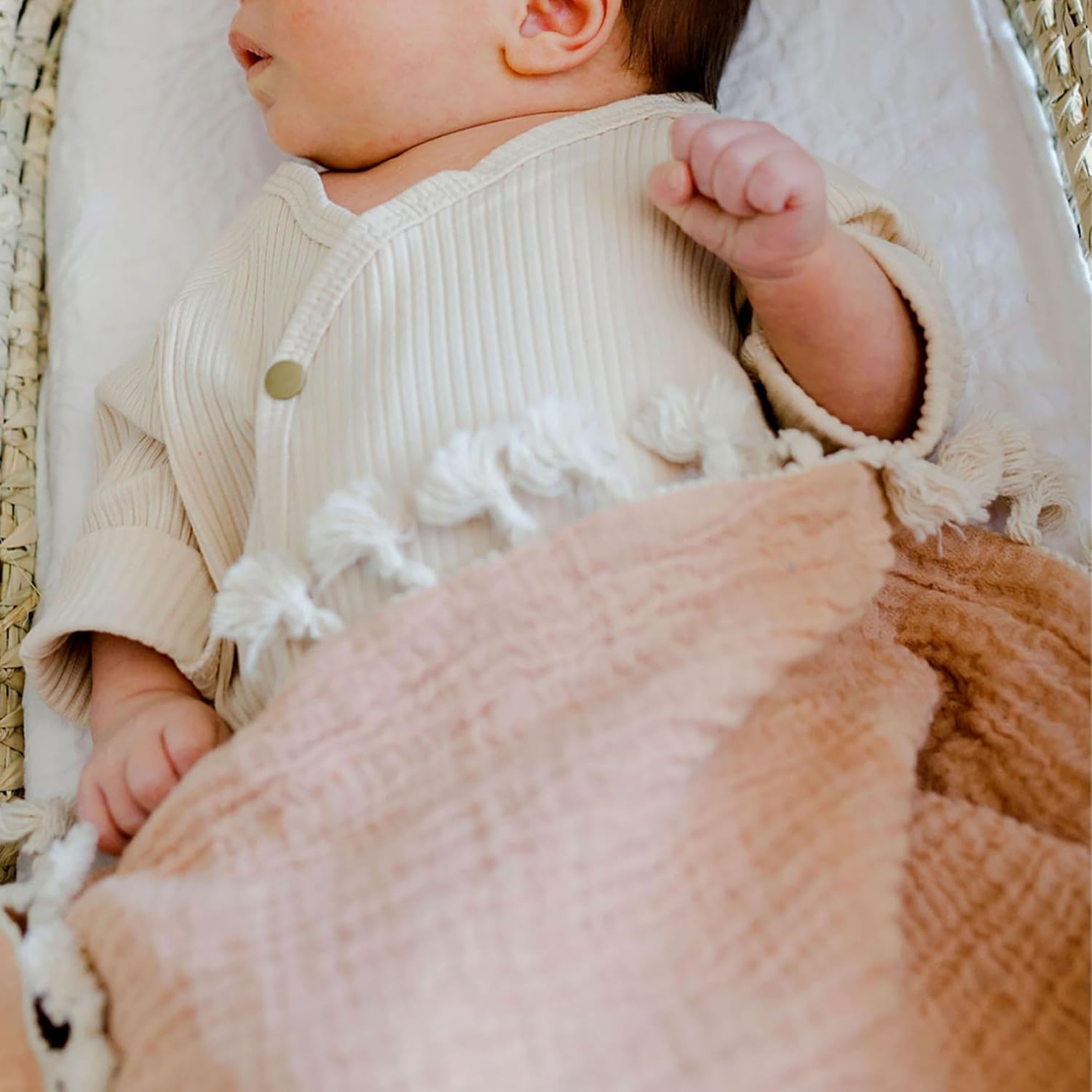 Crane Baby 6-Layer Muslin Swaddle Blanket Copper 30 X 40
