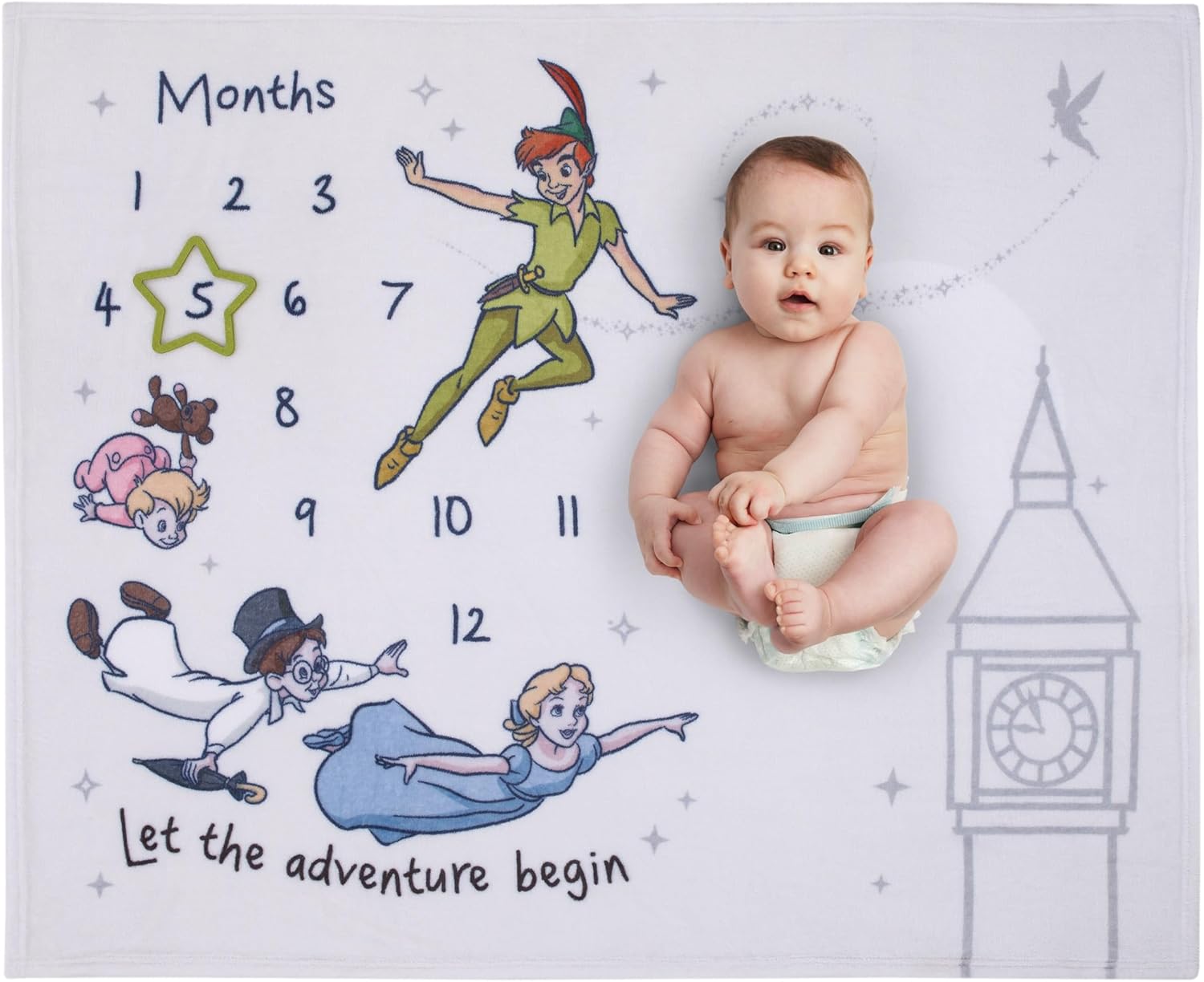 NoJo Disney Peter Pan Baby Blanket Milestone