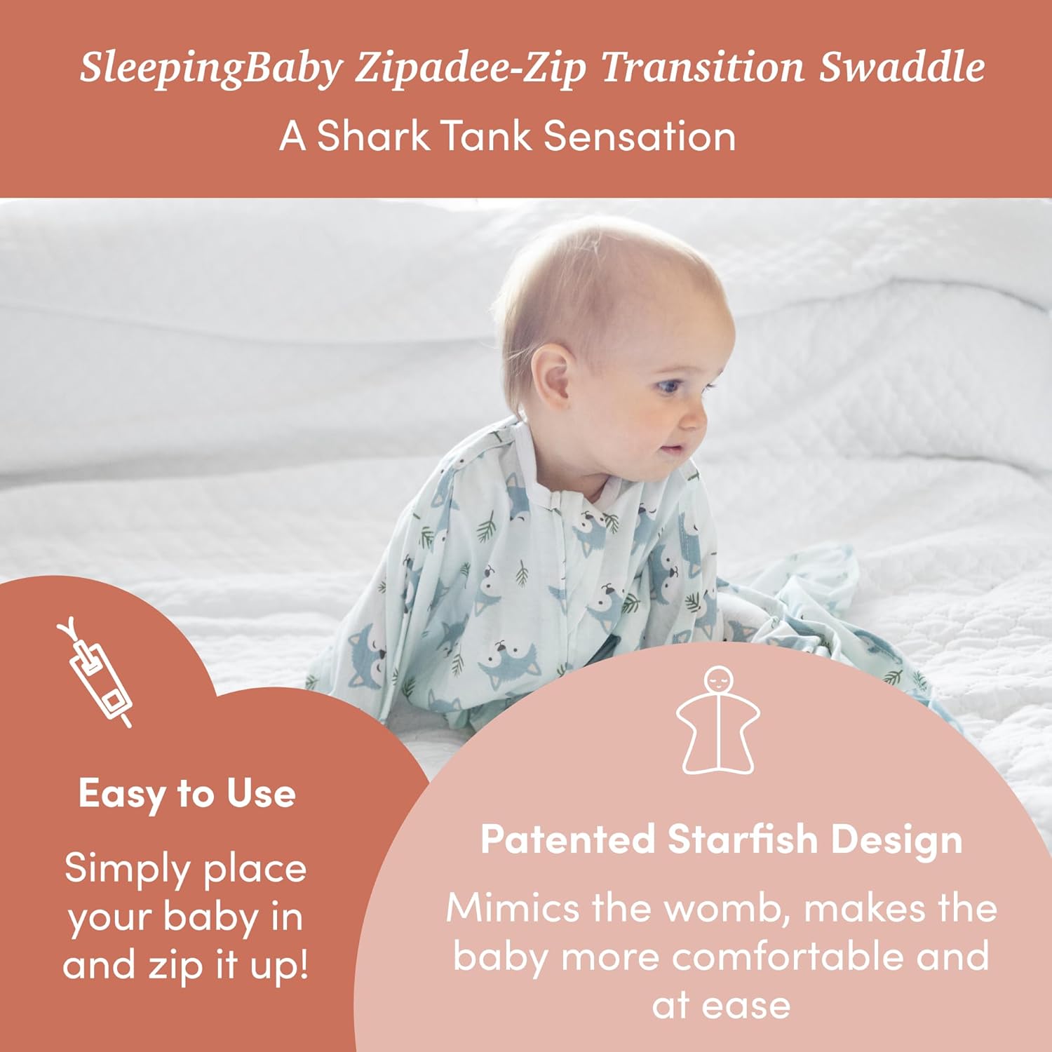 SleepingBaby Zipadee-Zip Transition Swaddle and Snuggle Strap Set