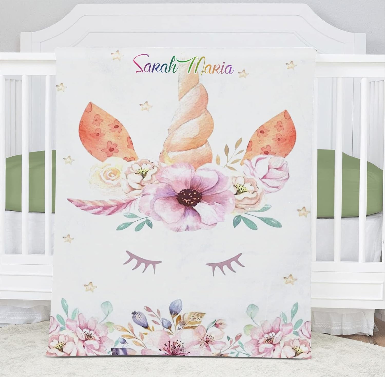 Floral Elegant Personalized Baby Blanket 30x40 in