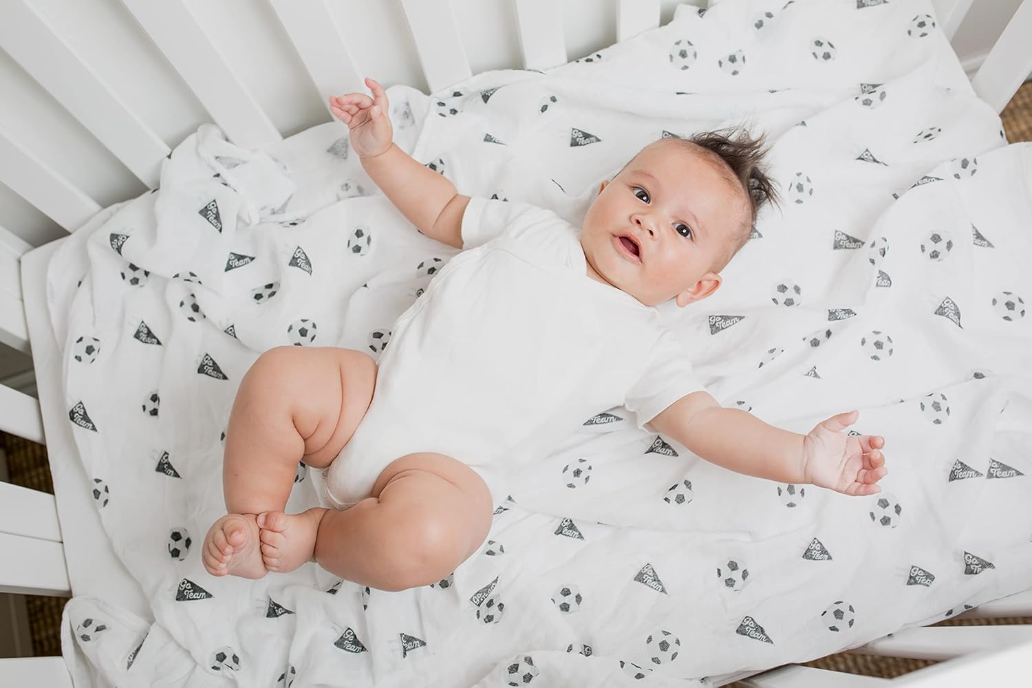 Lulujo Baby Swaddle Blanket Soccer 47x47