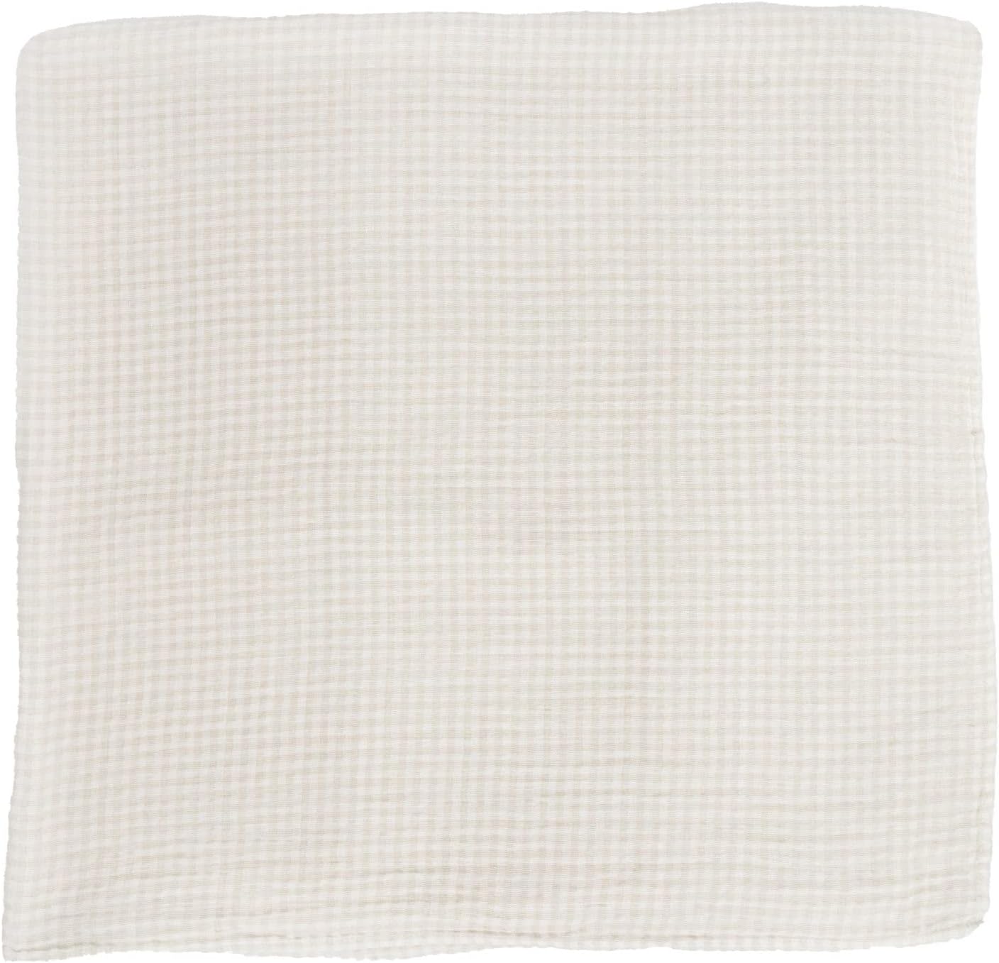 Little Unicorn Cotton Swaddle Blanket Tan Gingham
