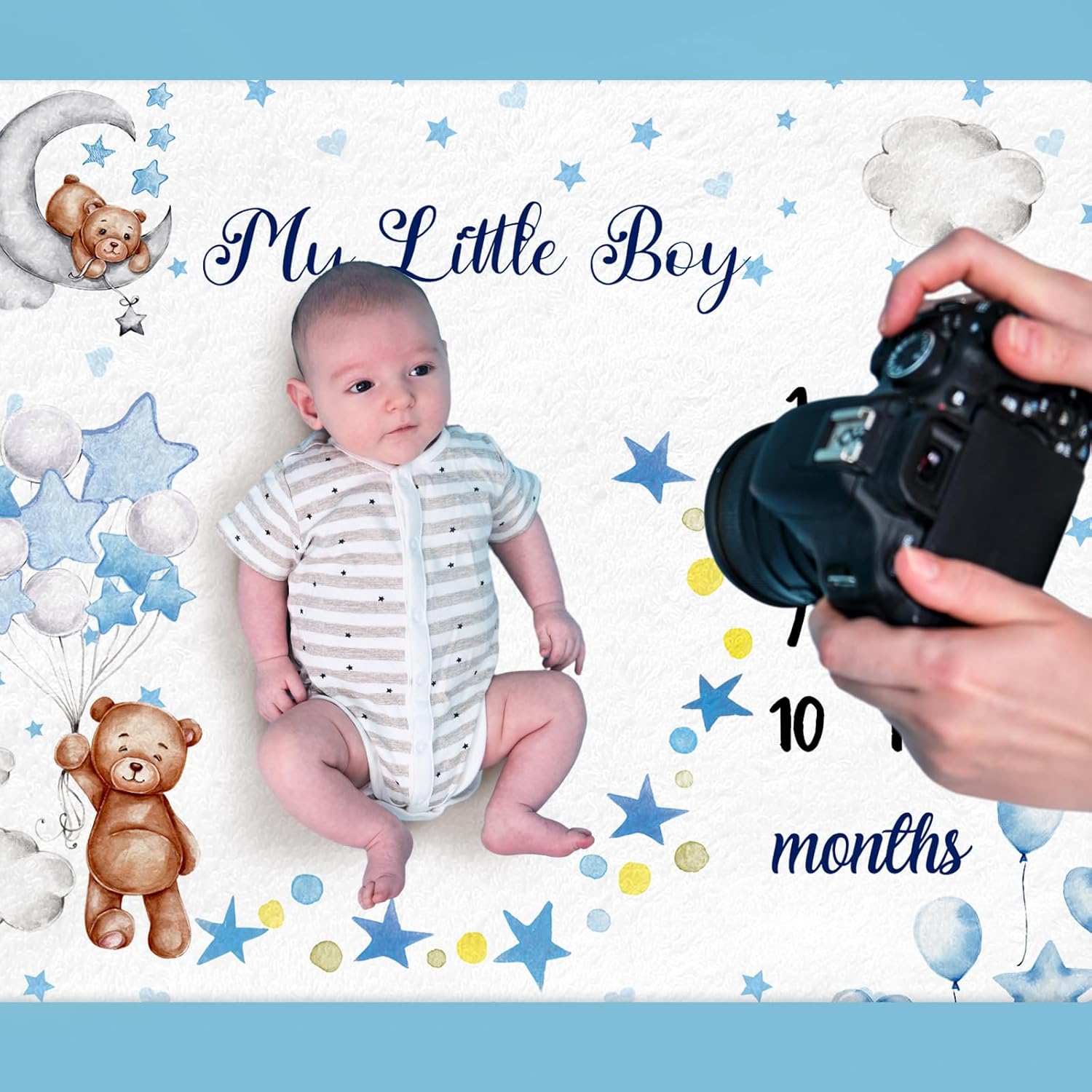 Mindsoft Baby Milestone Blanket with Star Frame