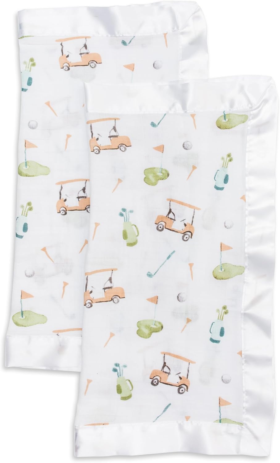 Lulujo Baby Security Lovie Blanket - 16x16in Soft Cotton Muslin with Satin Trim