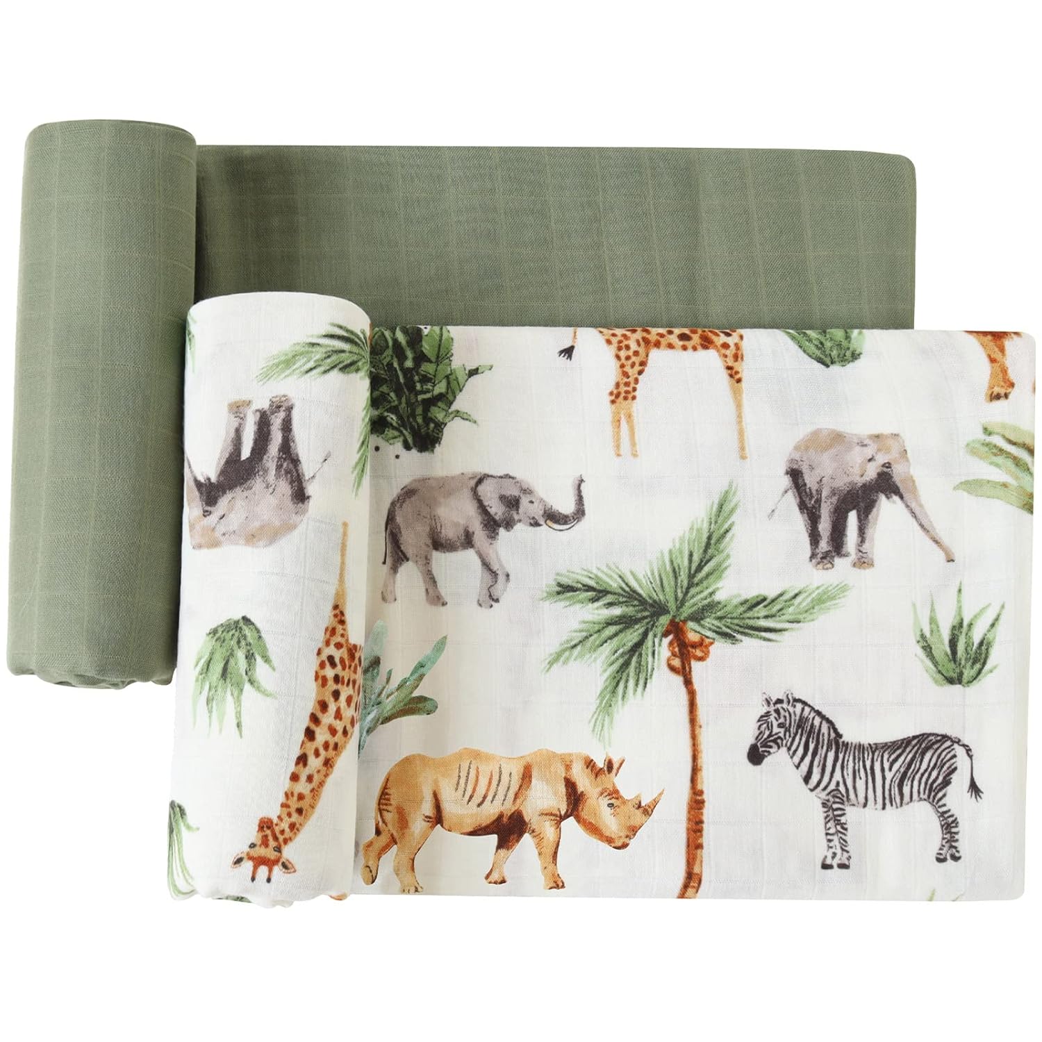 LifeTree Muslin Swaddle Blanket - 47 x 47 Bamboo-Cotton Blend