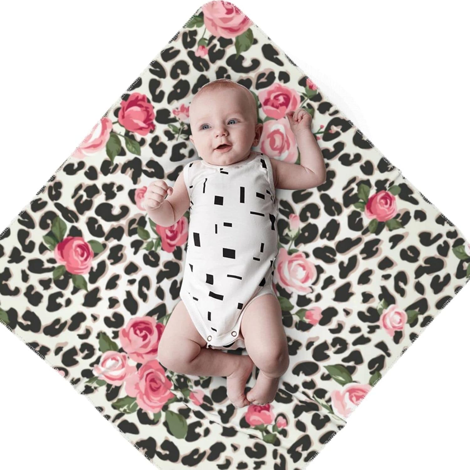 Tebjh Leopard Print Swaddling Blanket for Baby