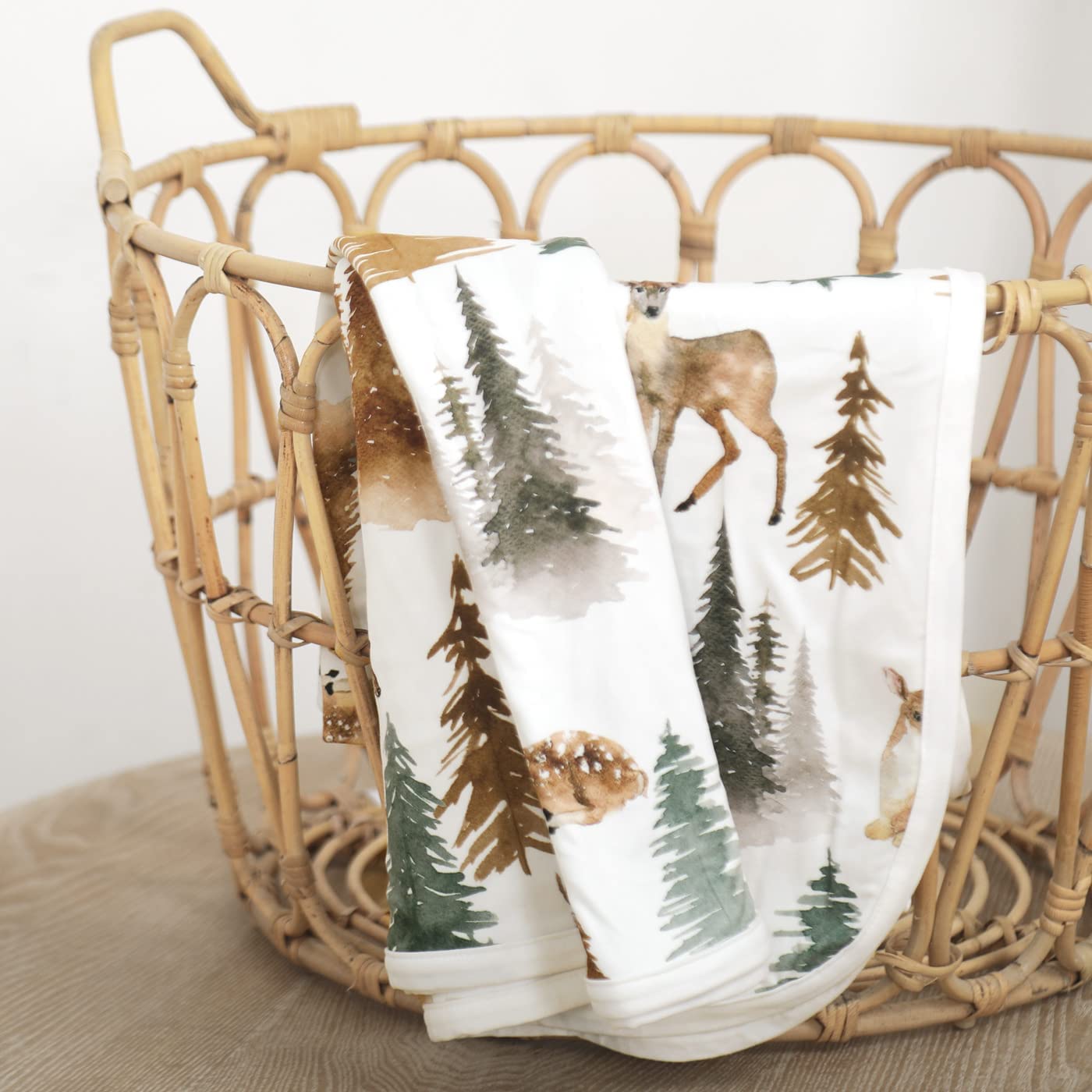 GRSSDER Swaddle Blankets 2 Pack Baby Boys Deer Forest