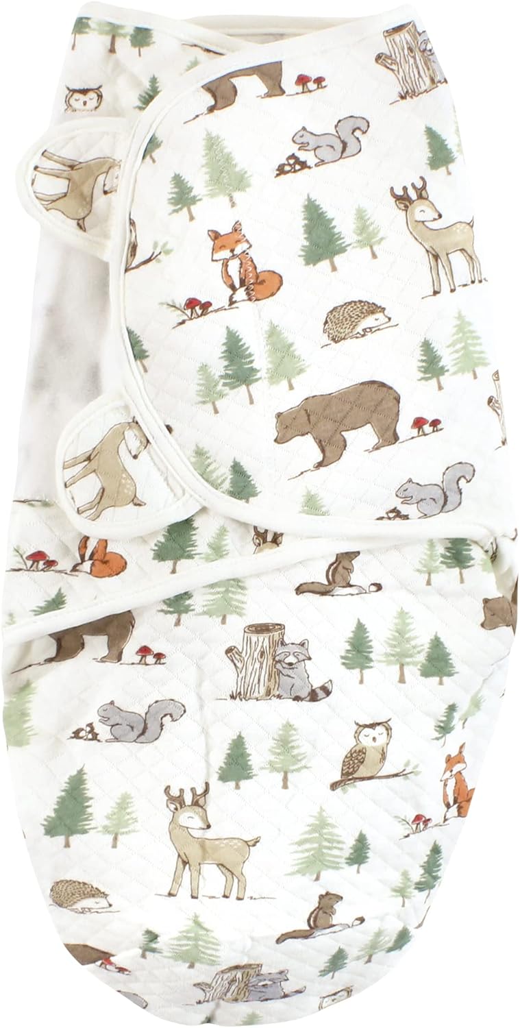 Hudson Baby 3pk Swaddle Wrap Forest Animals 0-3 Months