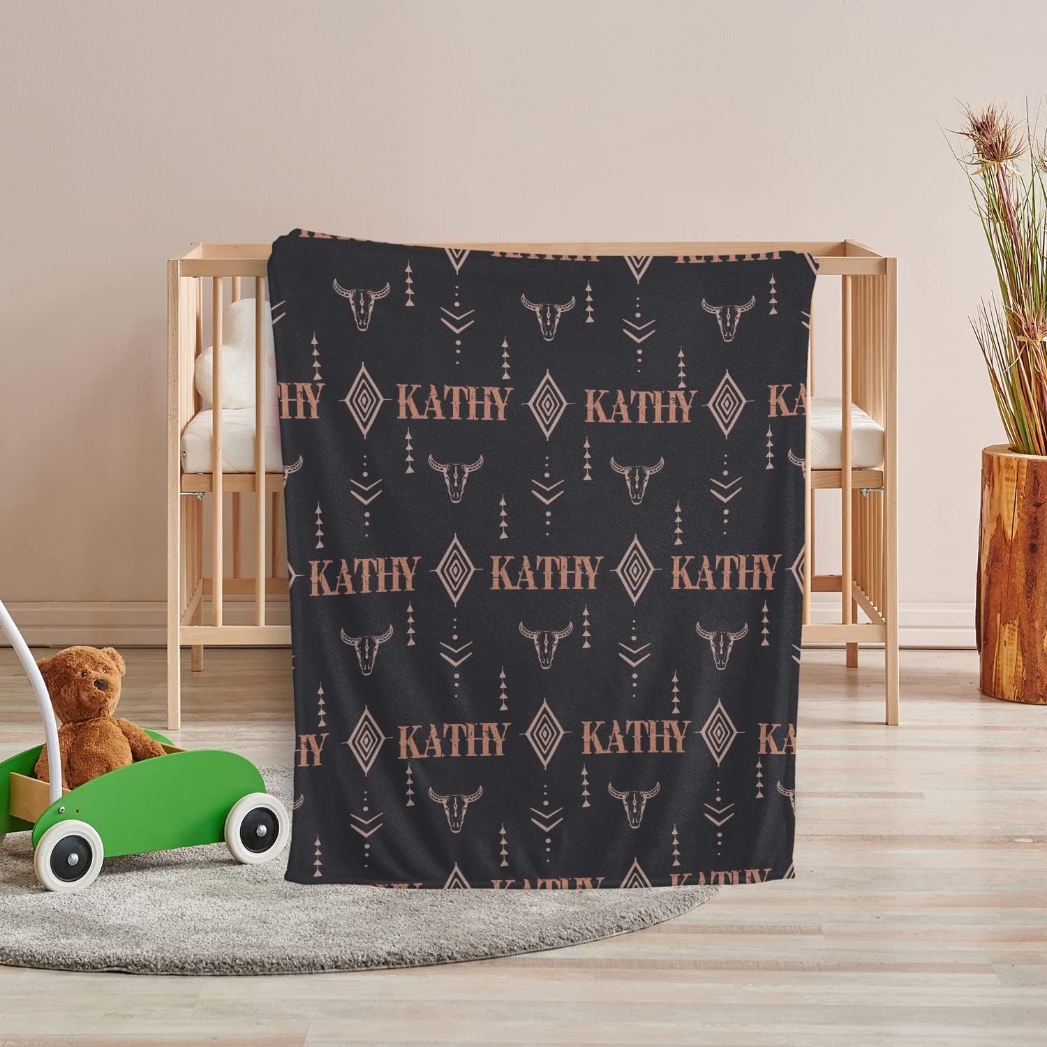 Personalized Cowboy Baby Blanket with Name