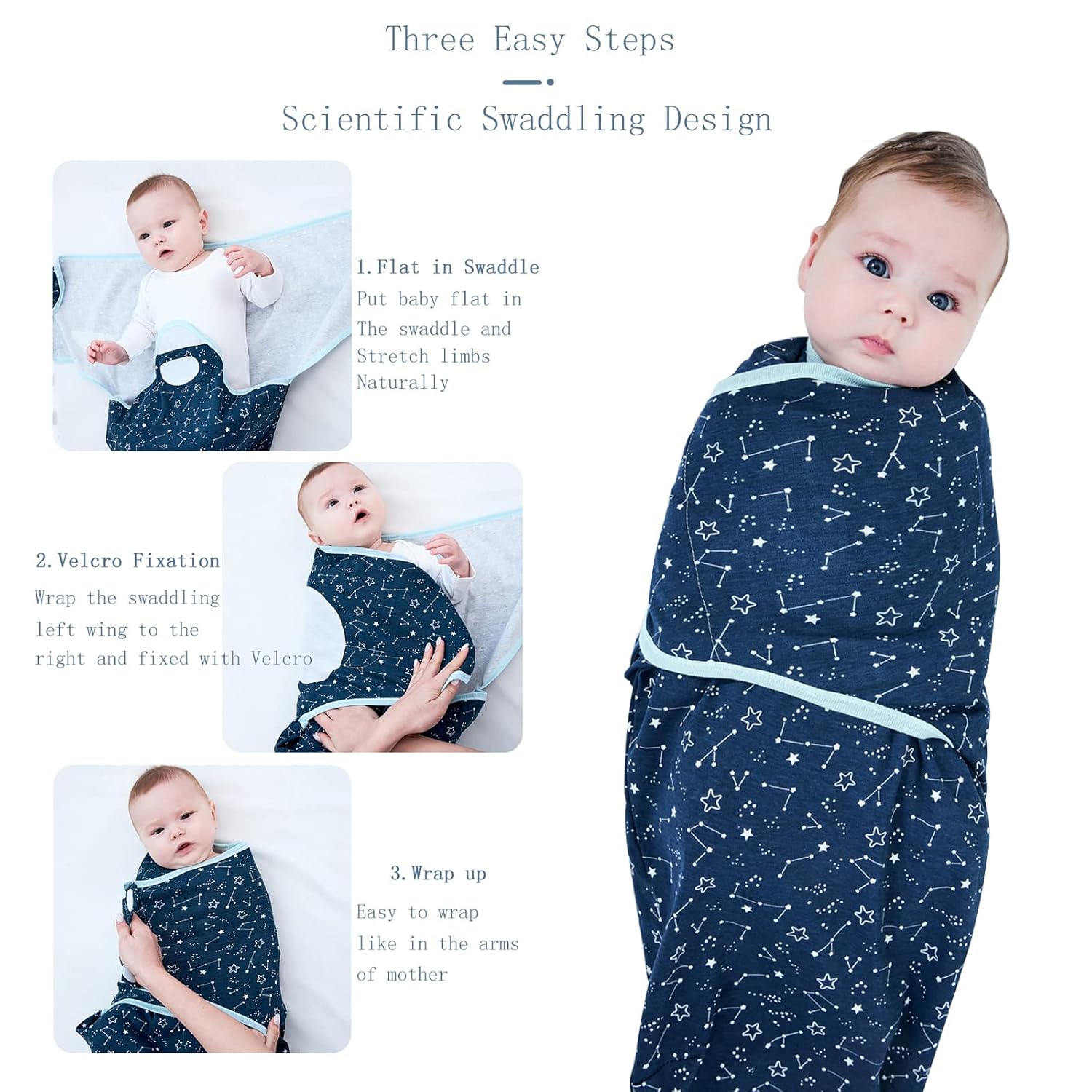INSULAR Baby Sleep Sack 3 Pack Soft Cotton Swaddle Blankets