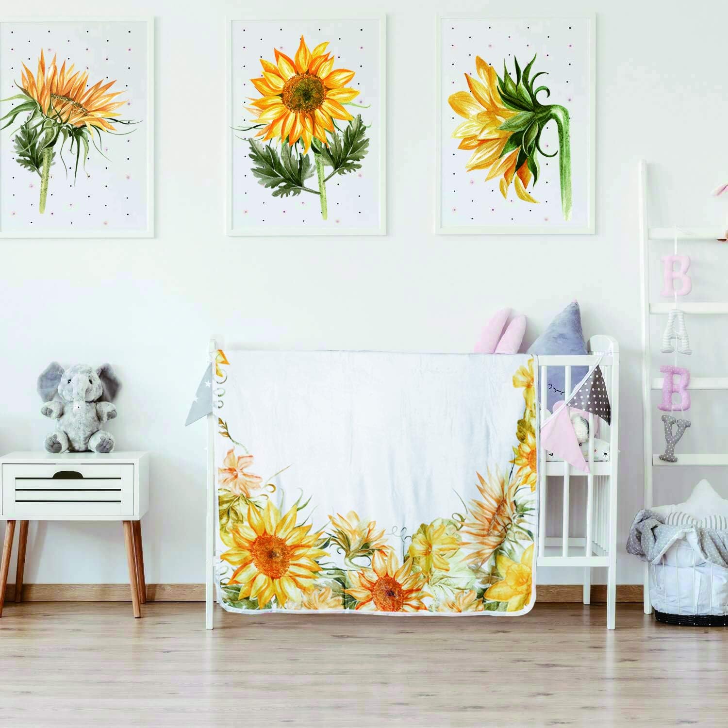 Yoothy Sunflower Baby Monthly Milestone Blanket for Girls
