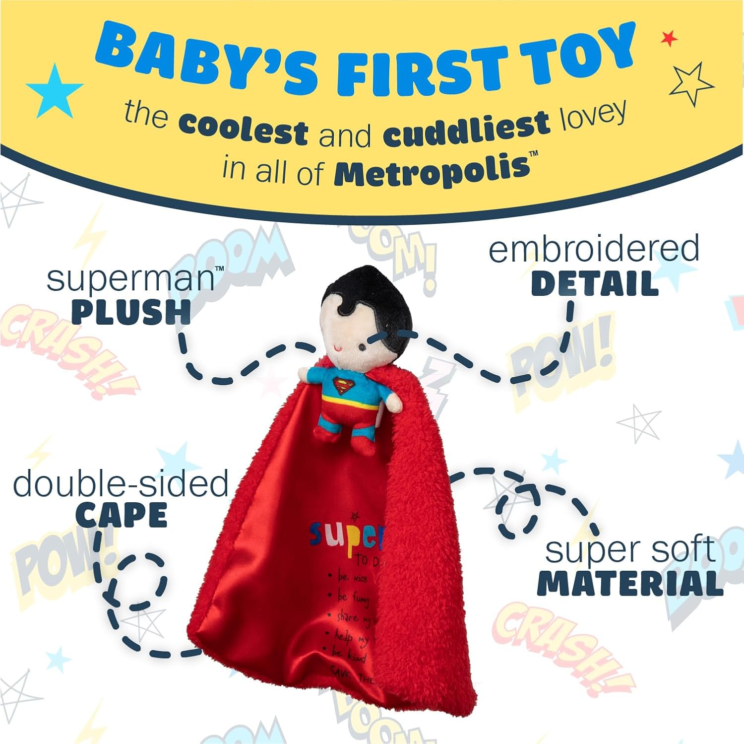 Kids Preferred DC Comics Superman Lovey Security Blanket 1