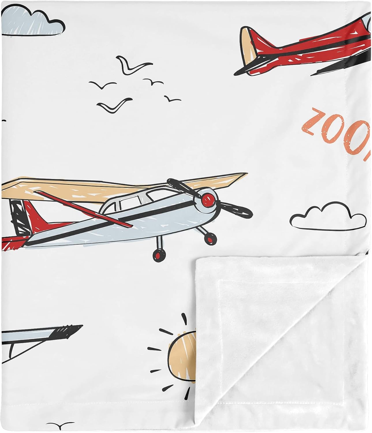 Sweet Jojo Designs Vintage Airplane Swaddle Blanket