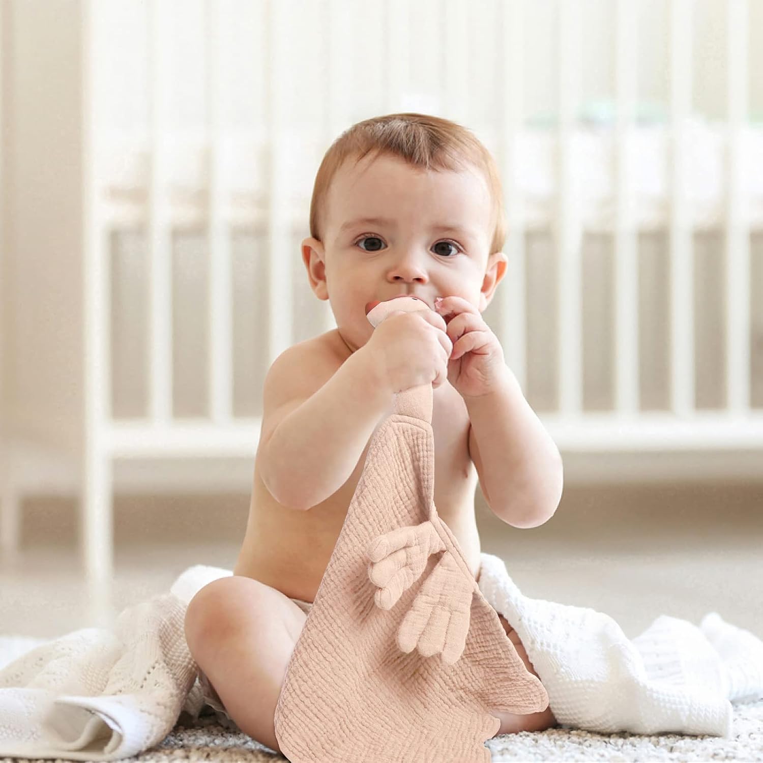 Lulu Moon Goose Security Blanket - Soft Muslin Lovey for Baby