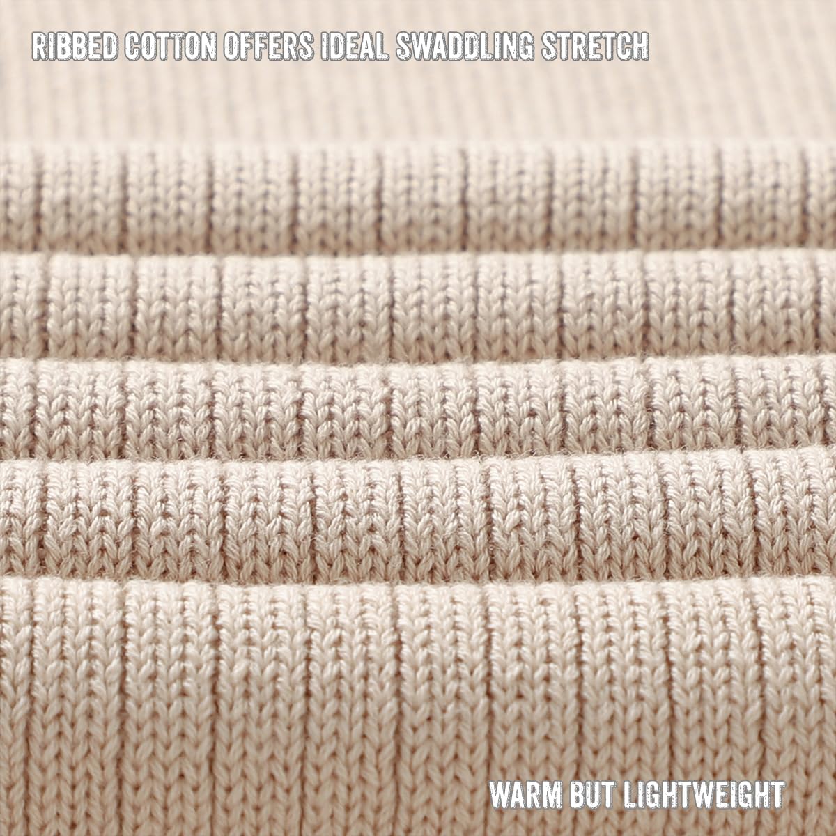 Organic Ribbed Swaddle Blanket - Oatmeal