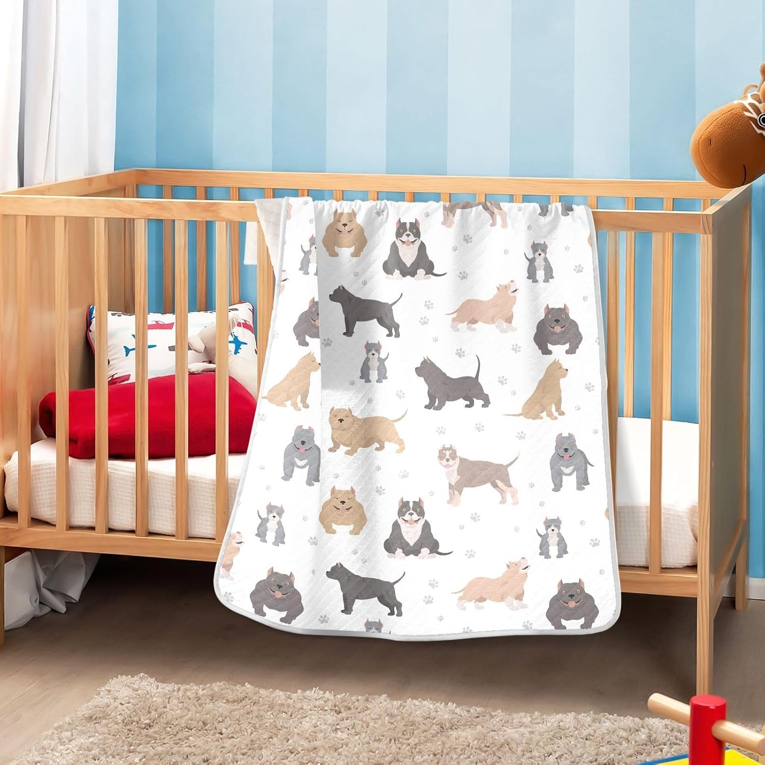 American Bully Cotton Swaddle Blanket for Babies - 30x40 Inches
