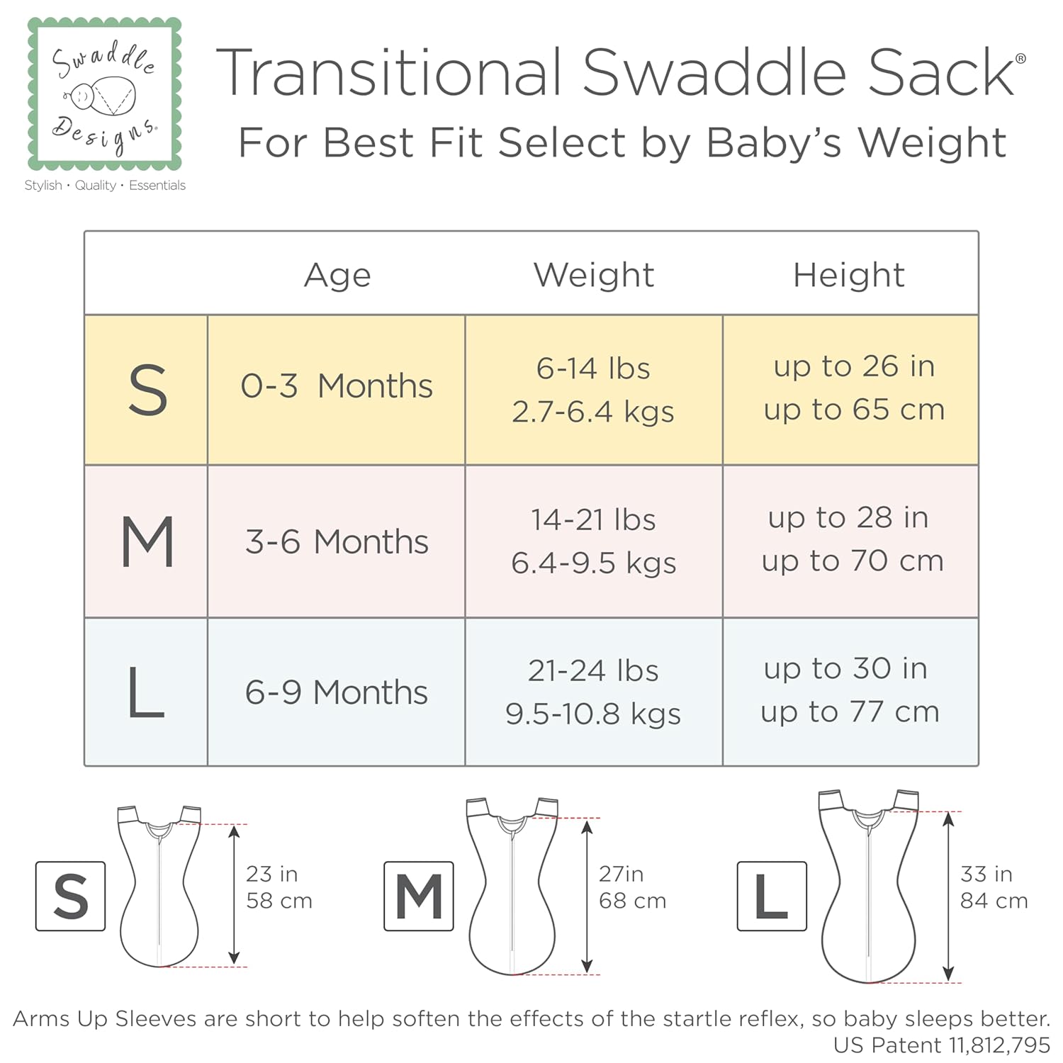 SwaddleDesigns Transitional Swaddle Sack for Newborns