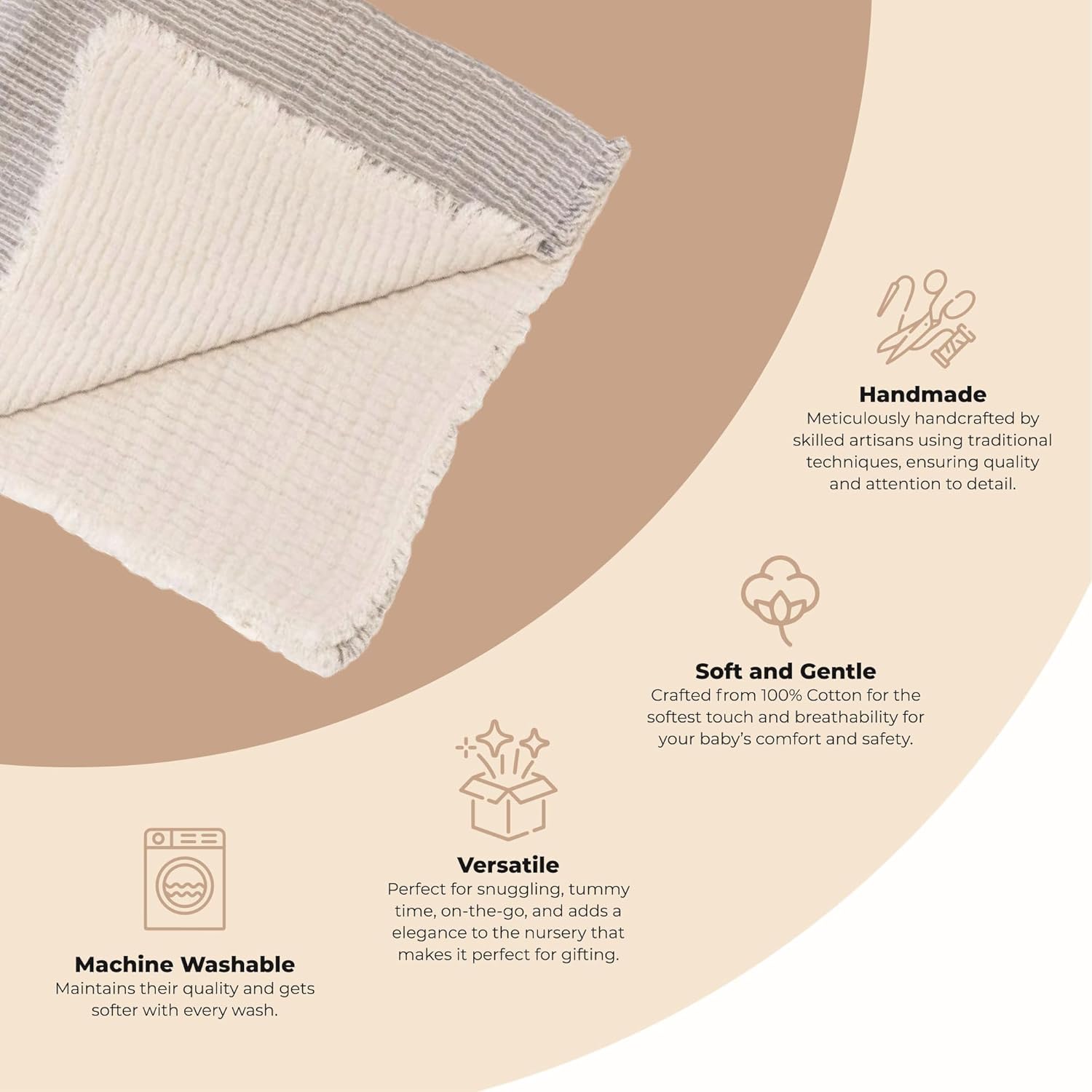 Crane Baby Shoreline Stripe Blanket - 36 x 36