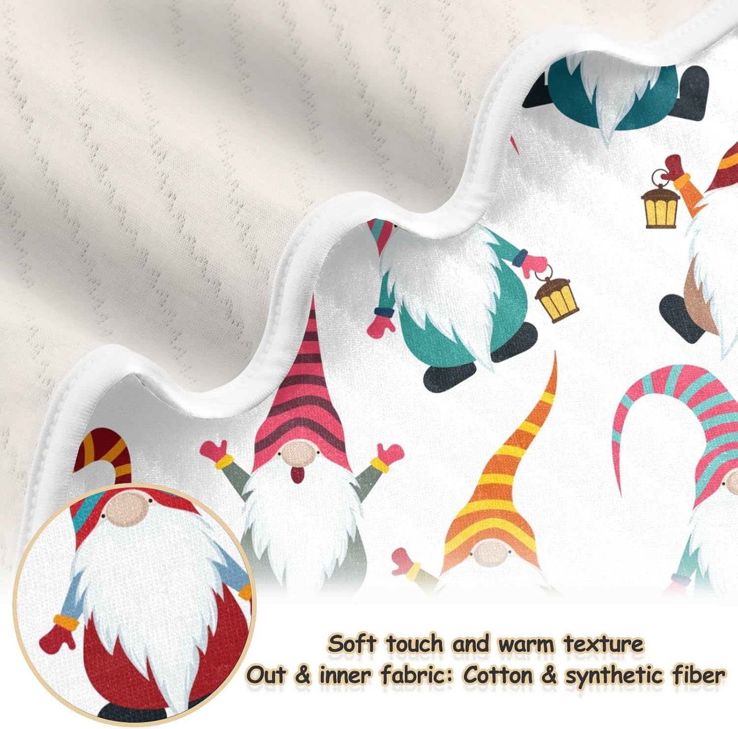 KICPOAY Soft Cotton Swaddle Blanket for Baby Gnomes 30x40 Inch