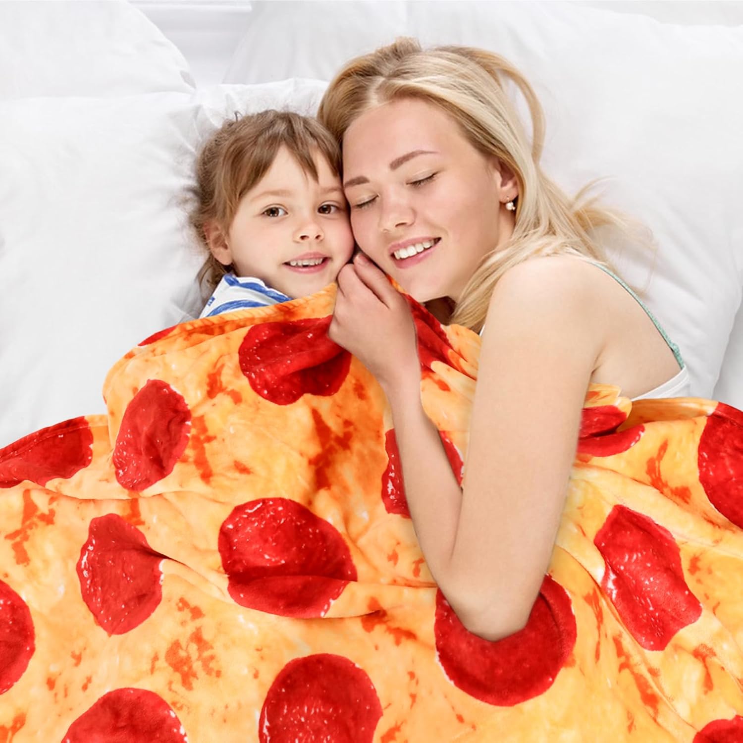 Bnuitland Funny Pizza Flannel Blanket 300 GSM Double Sided 1
